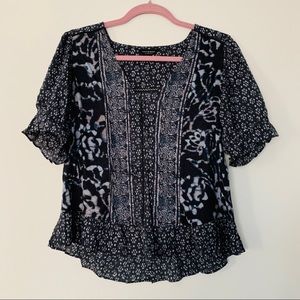 Lucky Brand Navy Blue Blouse